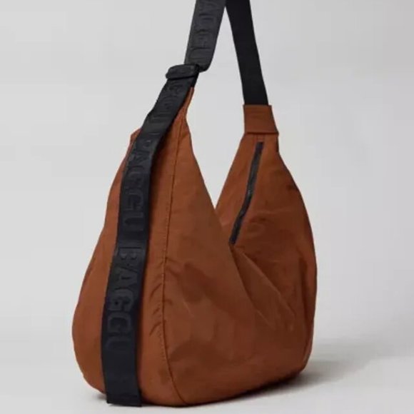 NWT Baggu Large Nylon Crescent Bag - Brown - Picture 5 of 9